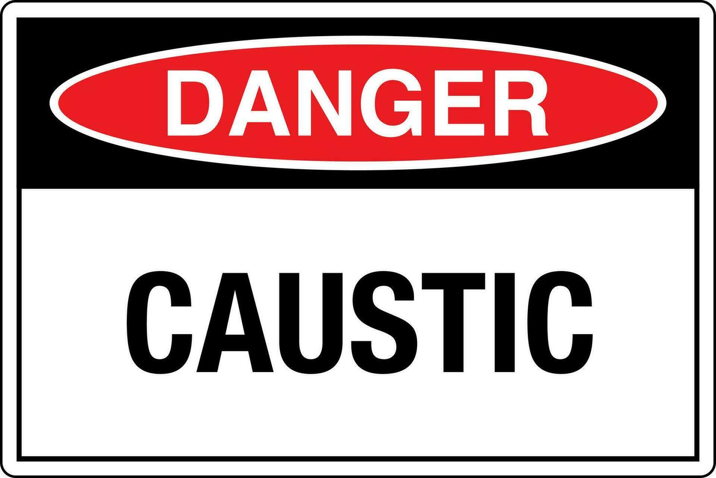 OSHA standards symbols registered workplace safety sign danger caution warning CAUSTIC vector