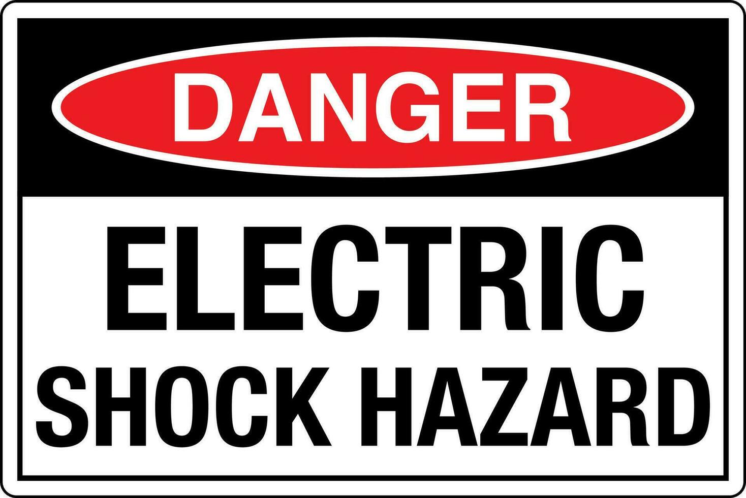 OSHA standards symbols registered workplace safety sign danger caution warning ELECTRIC SHOCK HAZARD vector