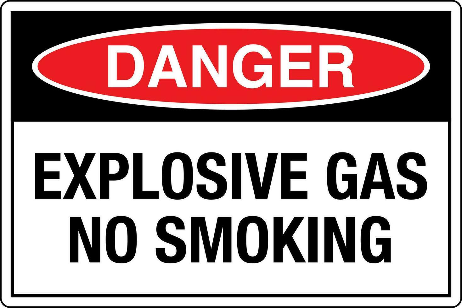 OSHA standards symbols registered workplace safety sign danger caution warning EXPLOSIVE GAS NO SMOKING vector
