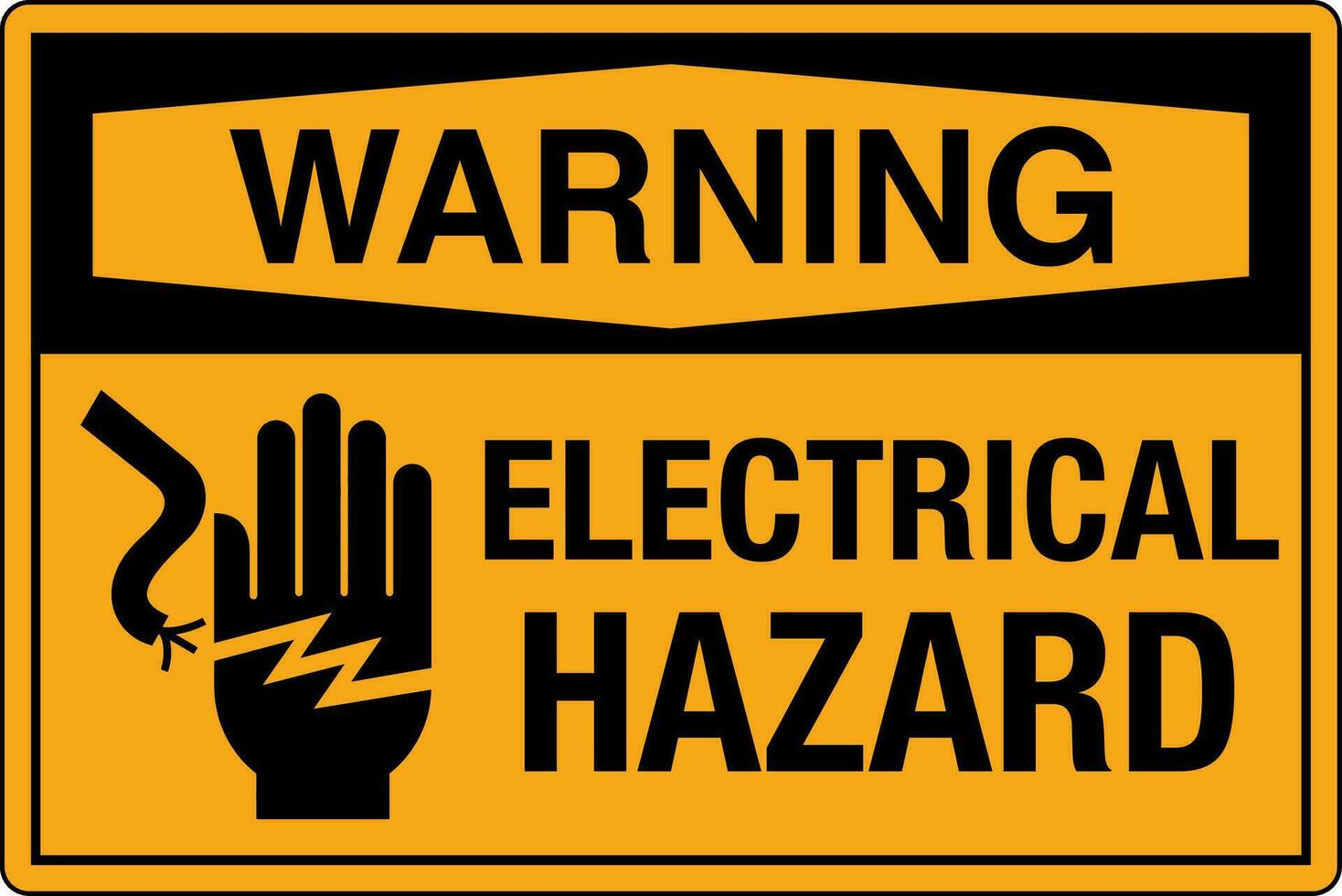 OSHA standards symbols registered workplace safety sign danger caution warning ELECTRICAL HAZARD vector
