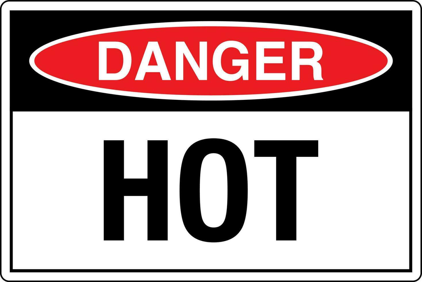OSHA standards symbols registered workplace safety sign danger caution warning Hot red vector