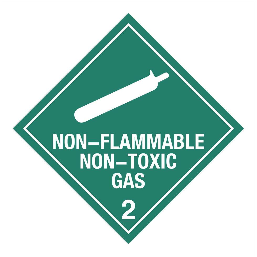 Class 2 Hazardous HAZMAT Material Label IATA Transportation Non Flammable Non Toxic Gas vector