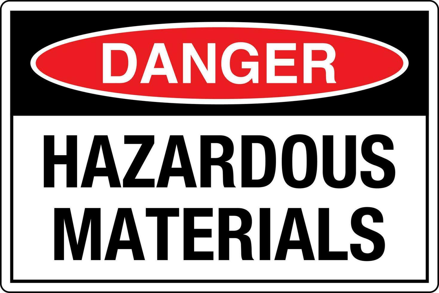 OSHA standards symbols registered workplace safety sign danger caution warning HAZARDOUS MATERIALS vector