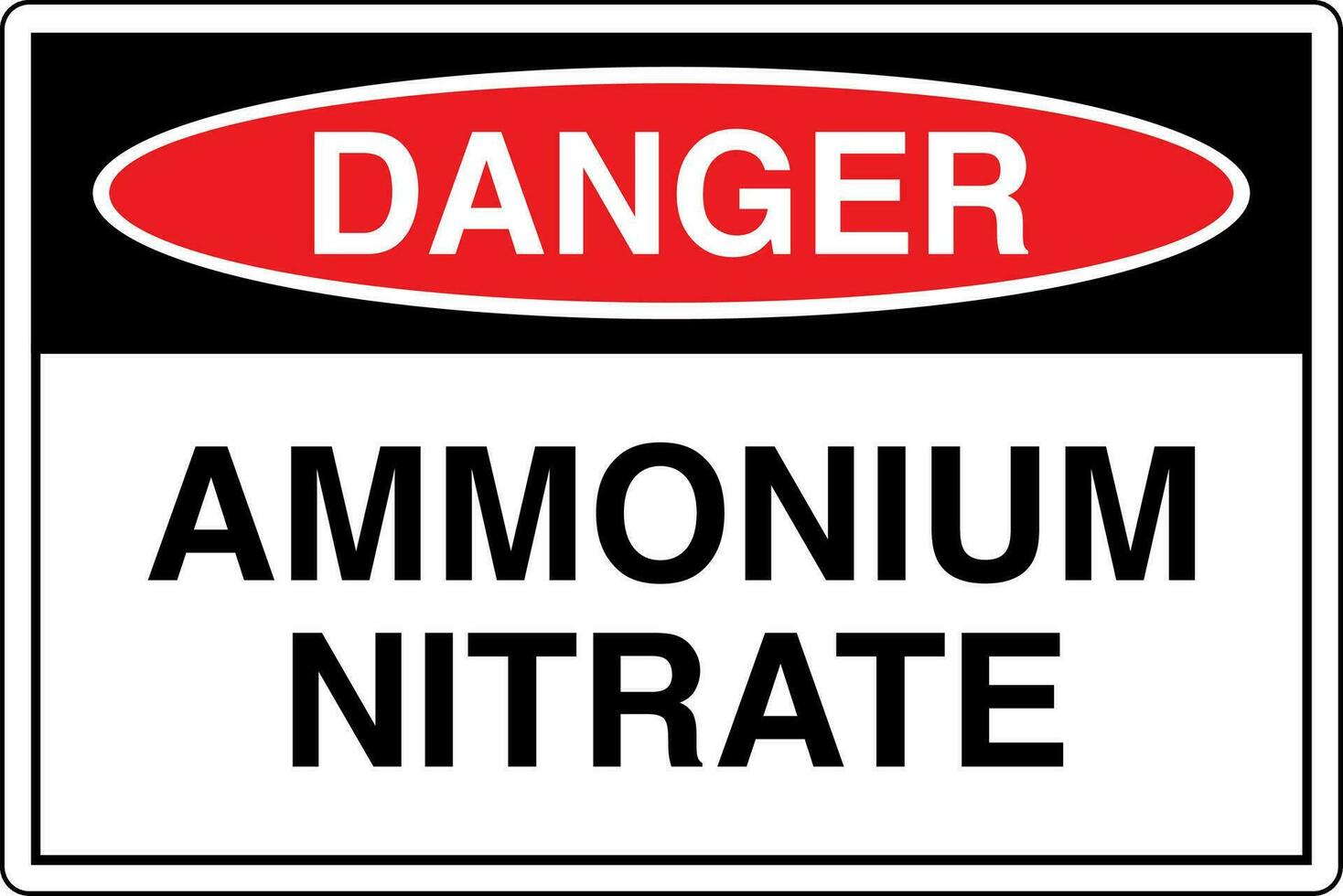 OSHA standards symbols registered workplace safety sign danger caution warning AMMONIUM NITRATE vector