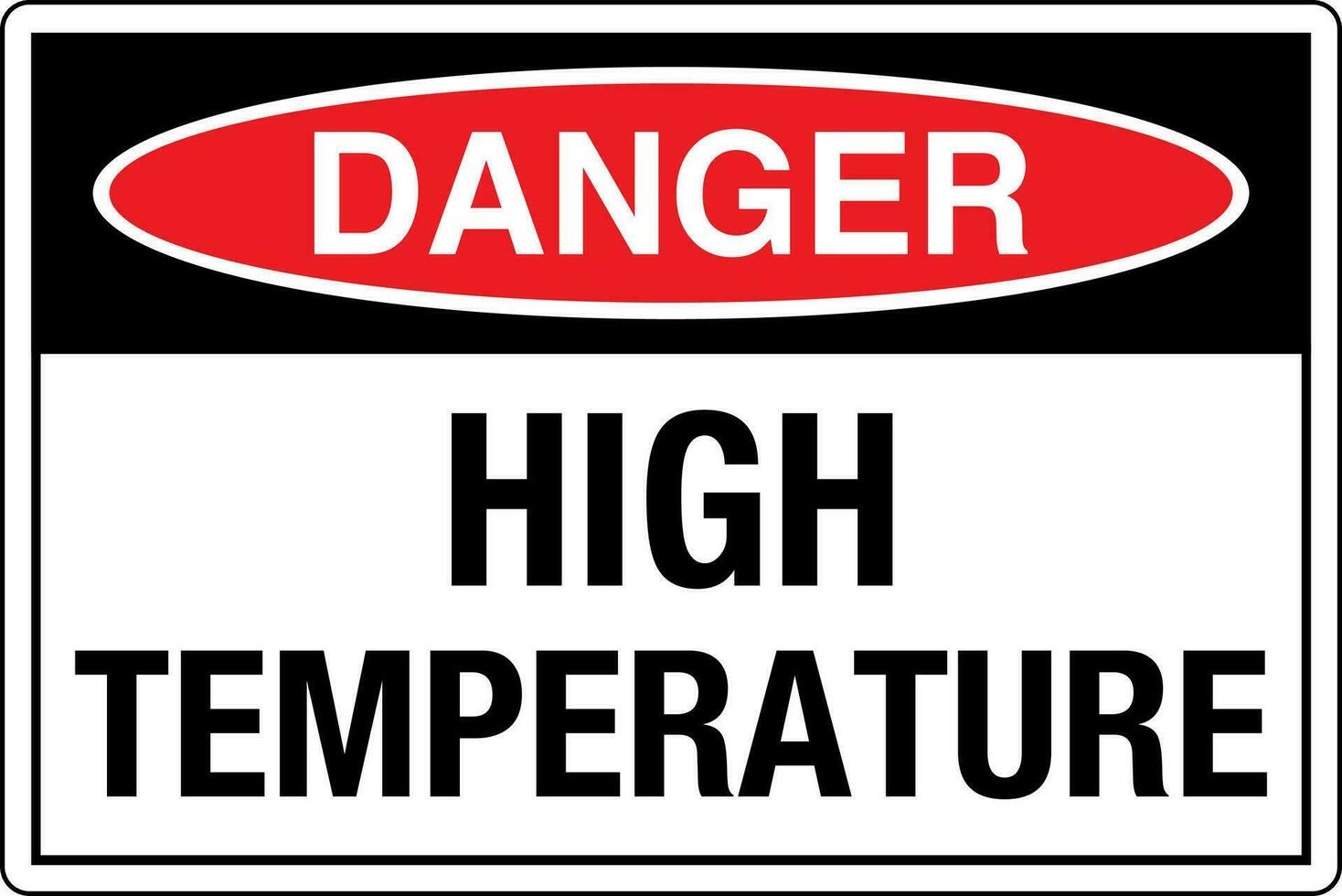 OSHA standards symbols registered workplace safety sign danger caution warning HIGH TEMPERATURE AREA vector