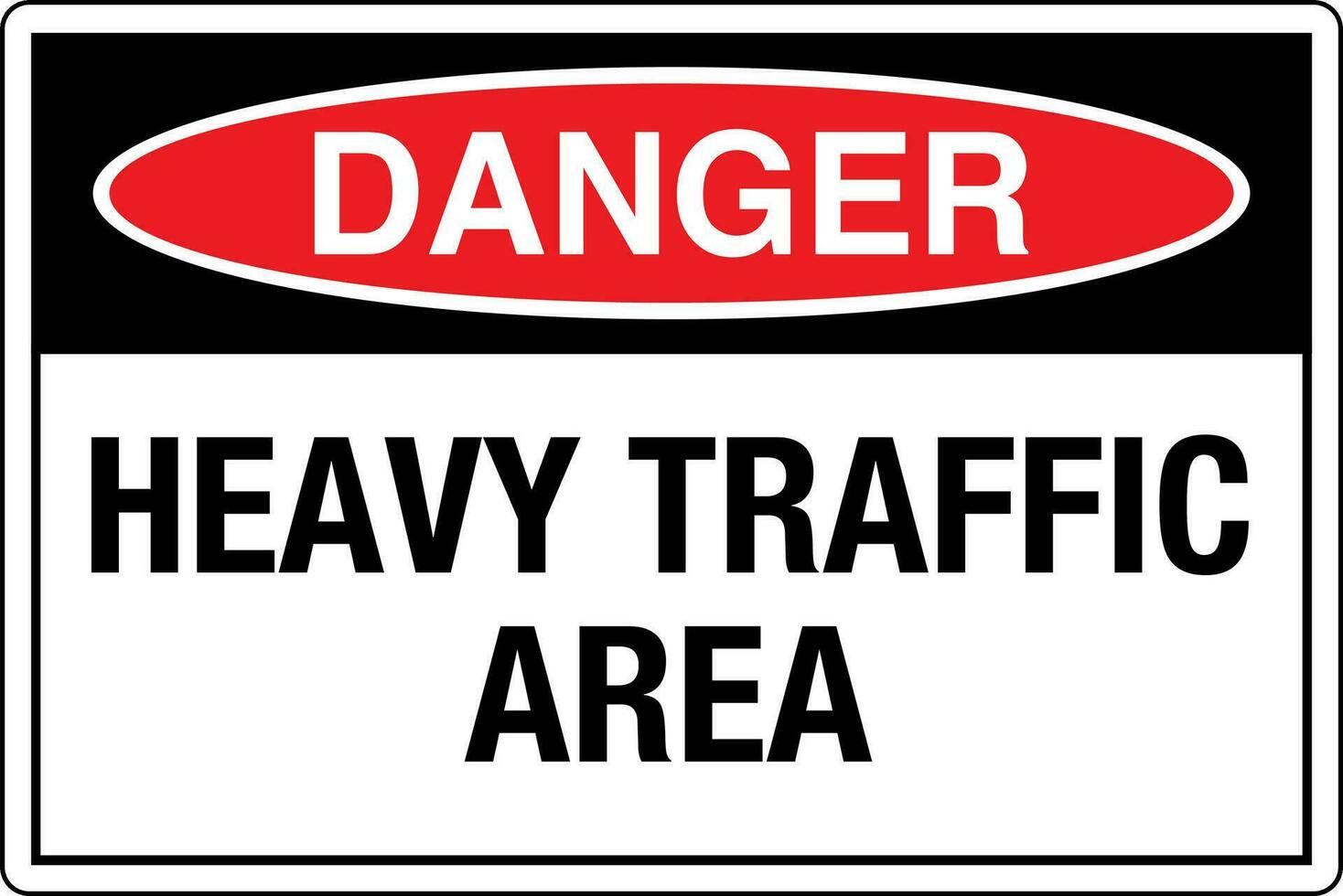 OSHA standards symbols registered workplace safety sign danger caution warning HEAVY TRAFFIC AREA vector