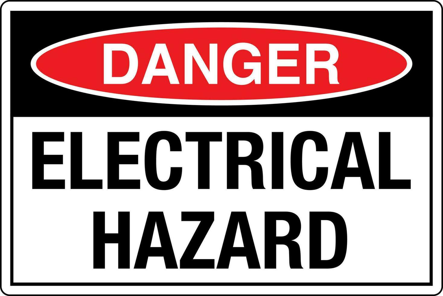 OSHA standards symbols registered workplace safety sign danger caution warning ELECTRICAL HAZARD vector