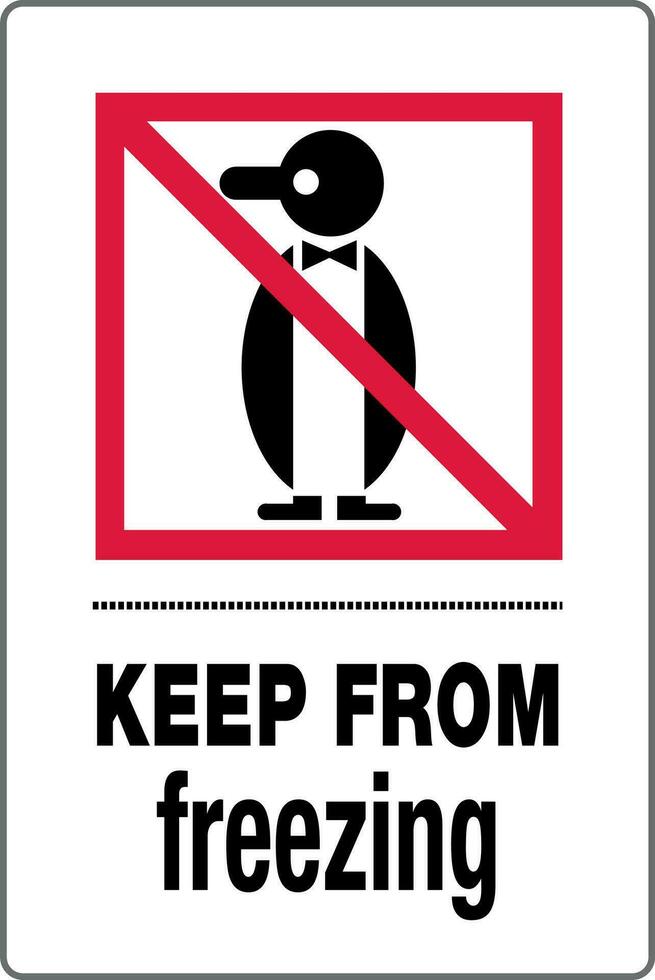 International Shipping Pictorial Labels Penguins Icon Symbol Keep From Freezing vector