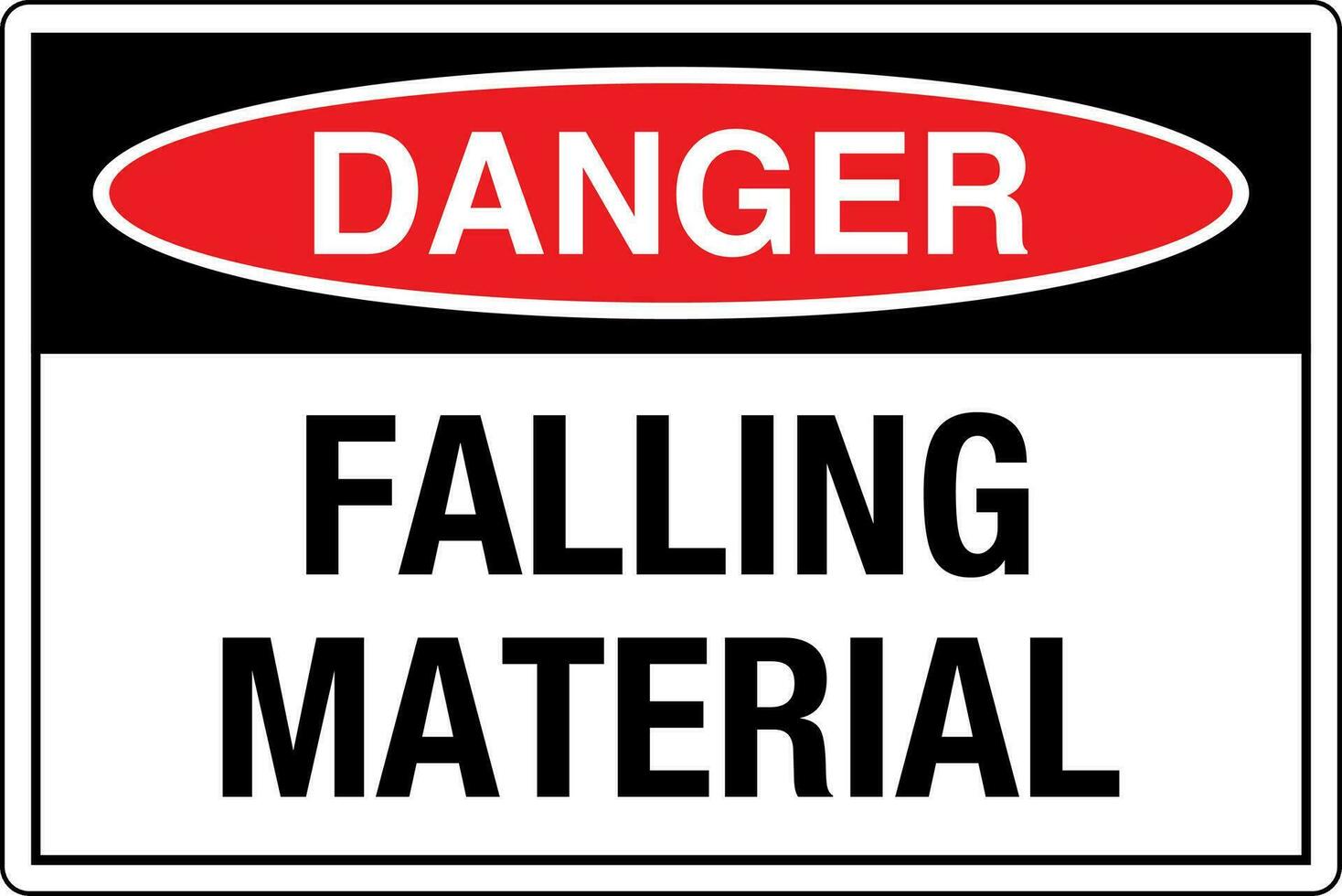 OSHA standards symbols registered workplace safety sign danger caution warning FALLING MATERIAL vector