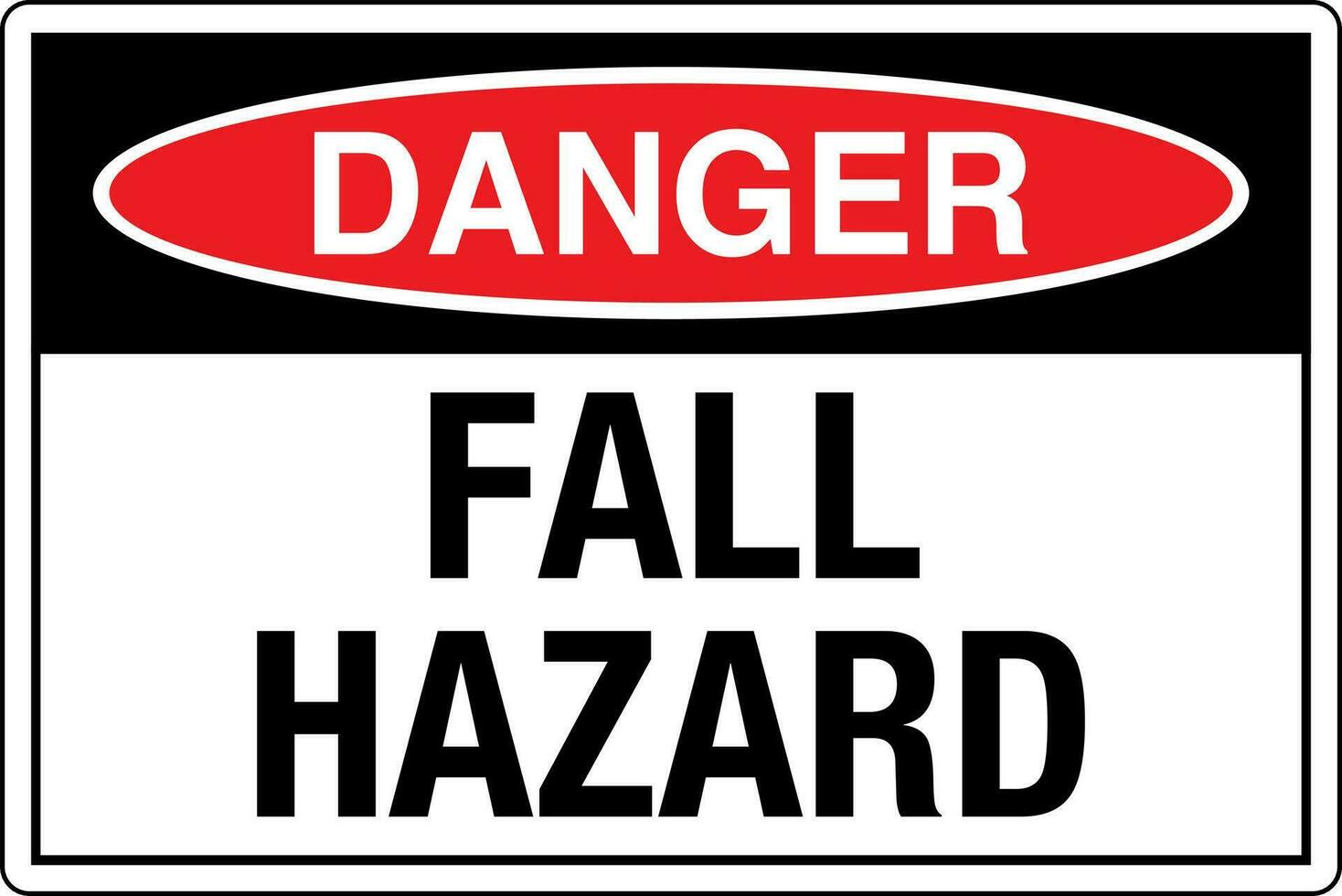 OSHA standards symbols registered workplace safety sign danger caution warning FALL HAZARD vector