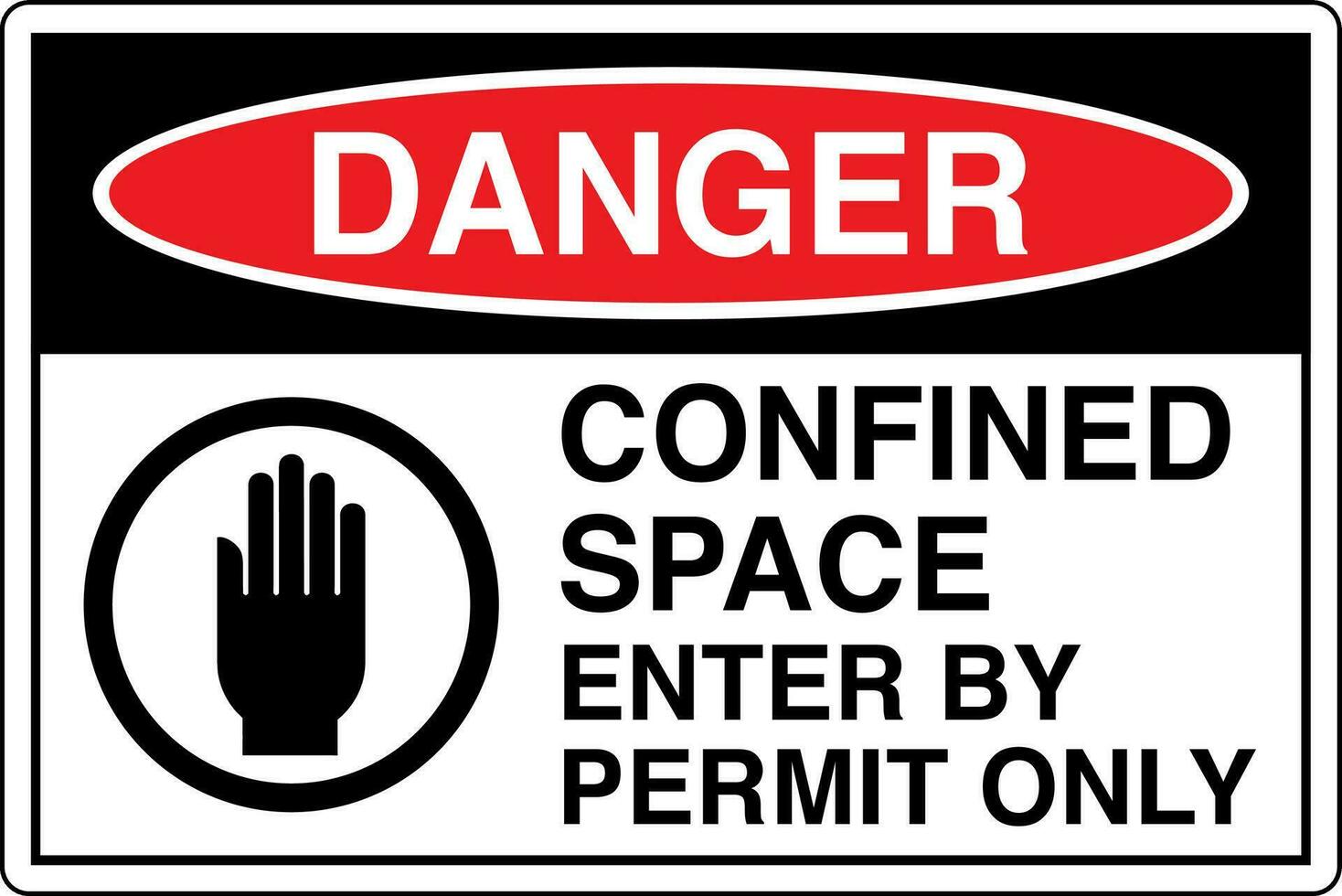 OSHA standards symbols registered workplace safety sign danger caution warning CONFINED SPACE ENTER BY PERMIT ONLY vector