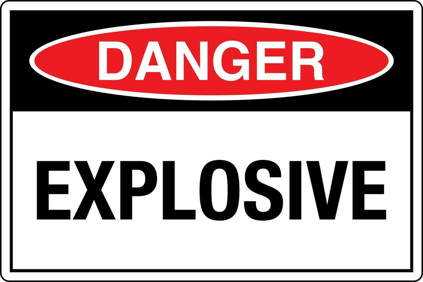 OSHA standards symbols registered workplace safety sign danger caution warning EXPLOSIVE vector