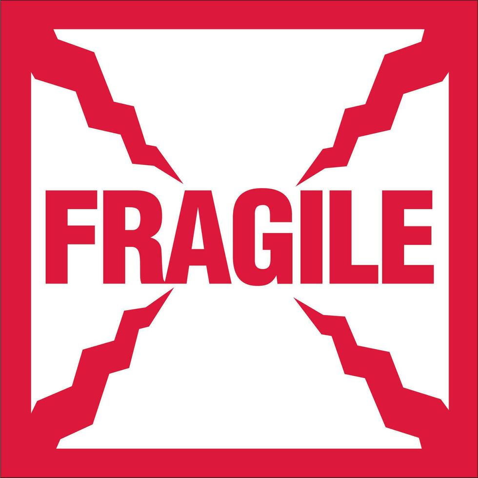 International Shipping Pictorial Labels Fragile vector