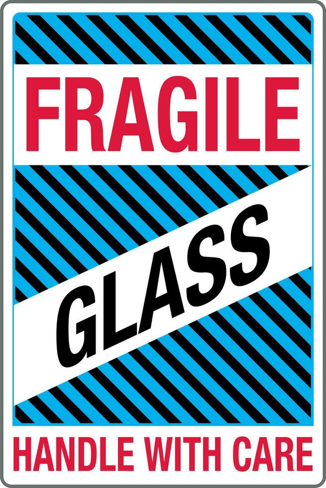 International Shipping Pictorial Labels Fragile Glass Handle With Care vector