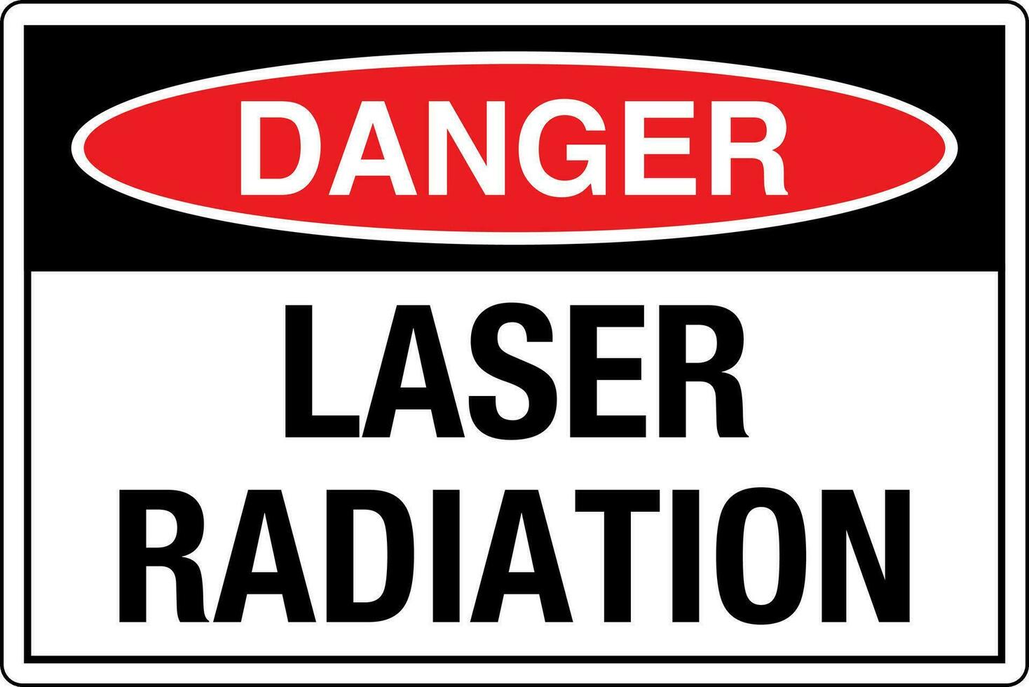OSHA standards symbols registered workplace safety sign danger caution warning LASER RADIATION vector