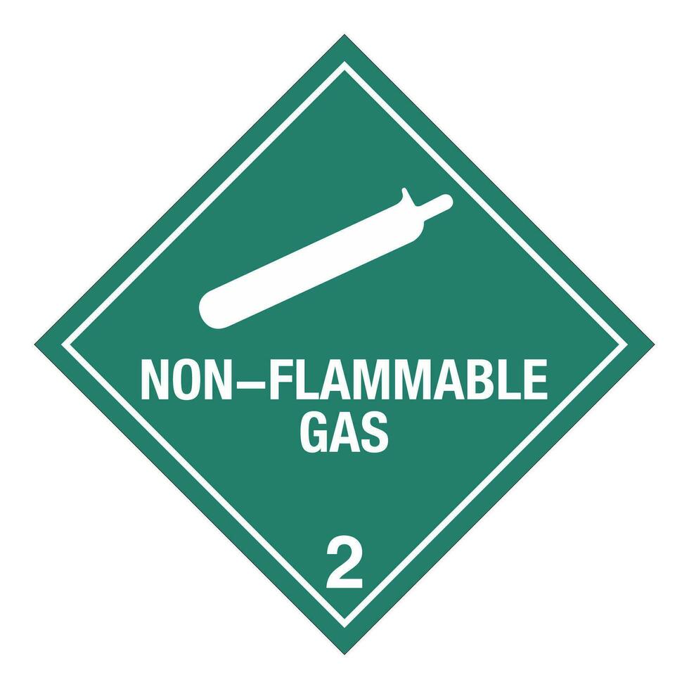 Class 2 Hazardous HAZMAT Material Label IATA Transportation Non Flammable Gas vector