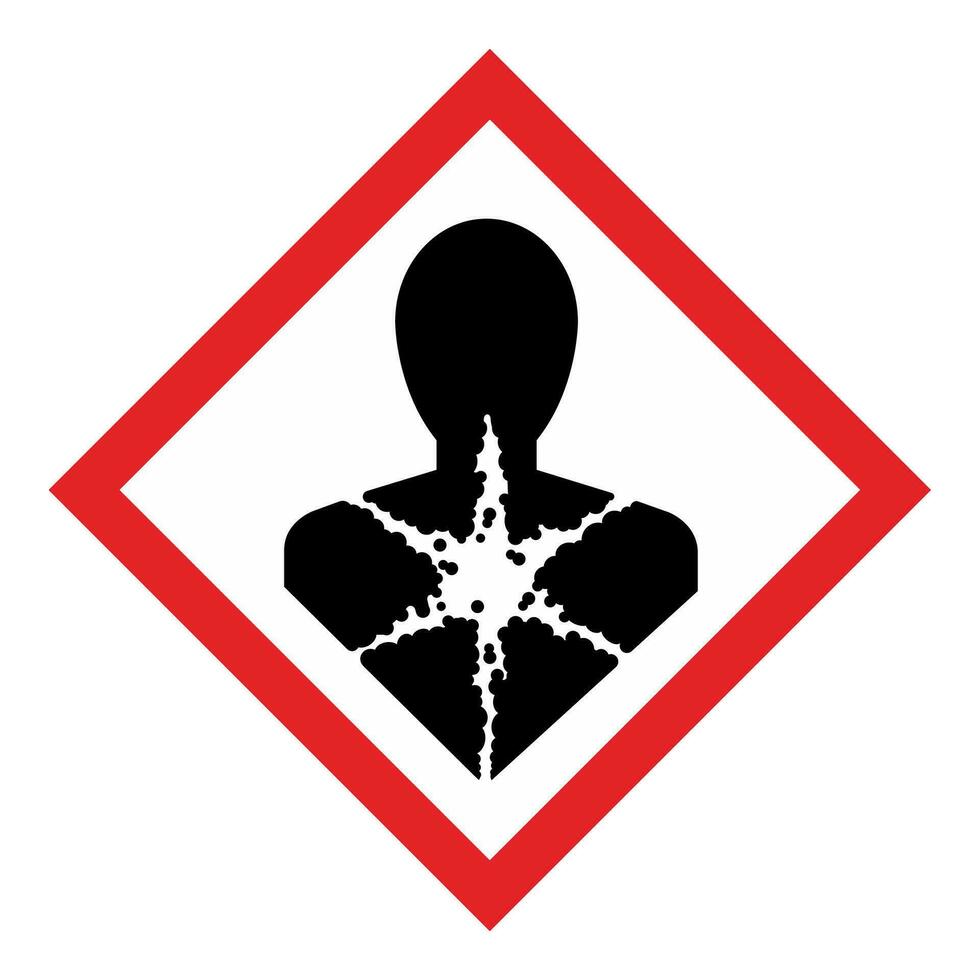 GHS chemicals label pictograms symbol and hazard classes Carcinogenicity Respiratory sensitization vector