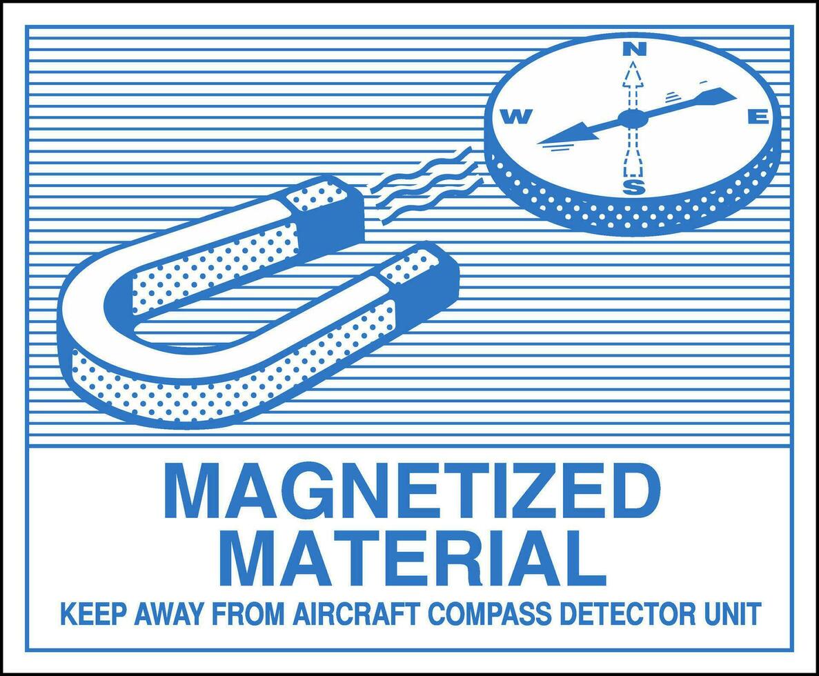 Class 9 Hazardous HAZMAT Material Label IATA Transportation Handling Labels Magnetized Material vector