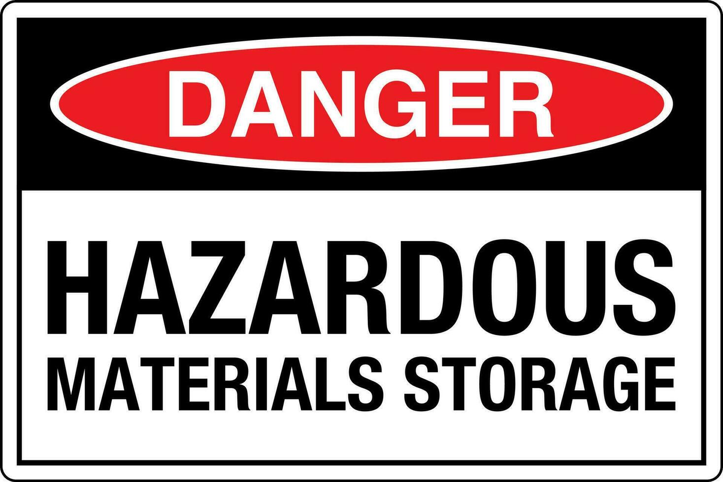 OSHA standards symbols registered workplace safety sign danger caution warning HAZARDOUS MATERIALS STORAGE vector