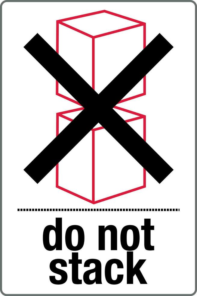 International Shipping Pictorial Labels Fragile Do Not Stack vector