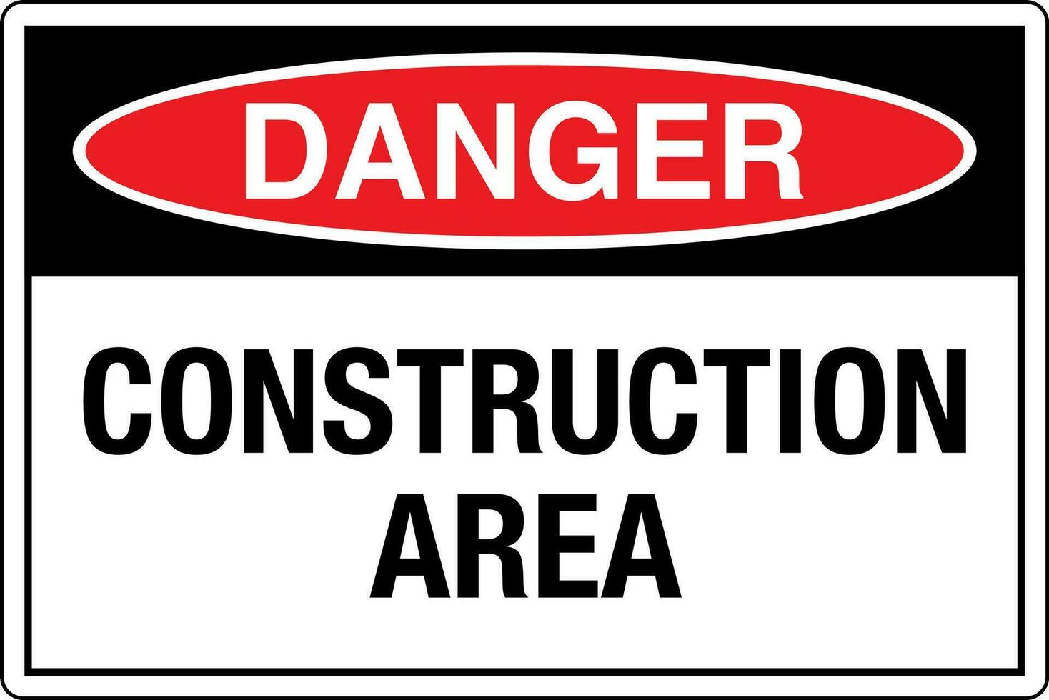 OSHA standards symbols registered workplace safety sign danger caution warning CONSTRUCTION AREA vector