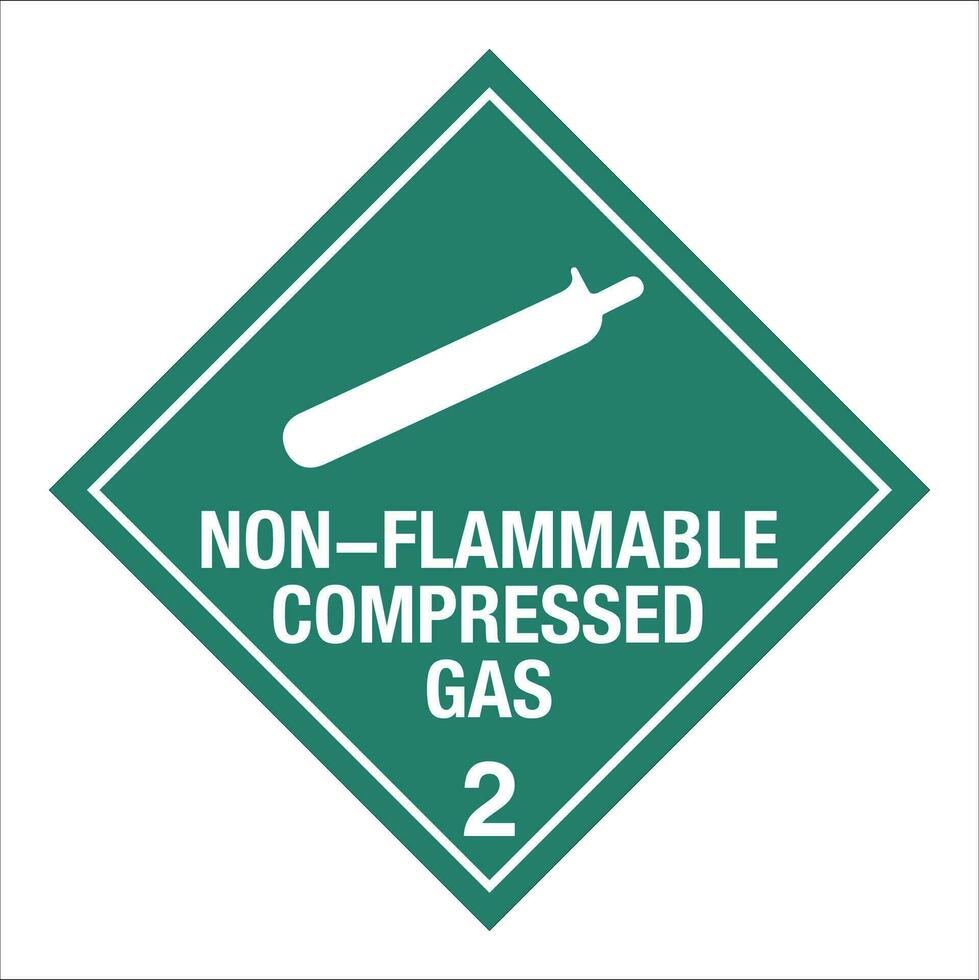 Class 2 Hazardous HAZMAT Material Label IATA Transportation Non Flammable Compressed Gas vector