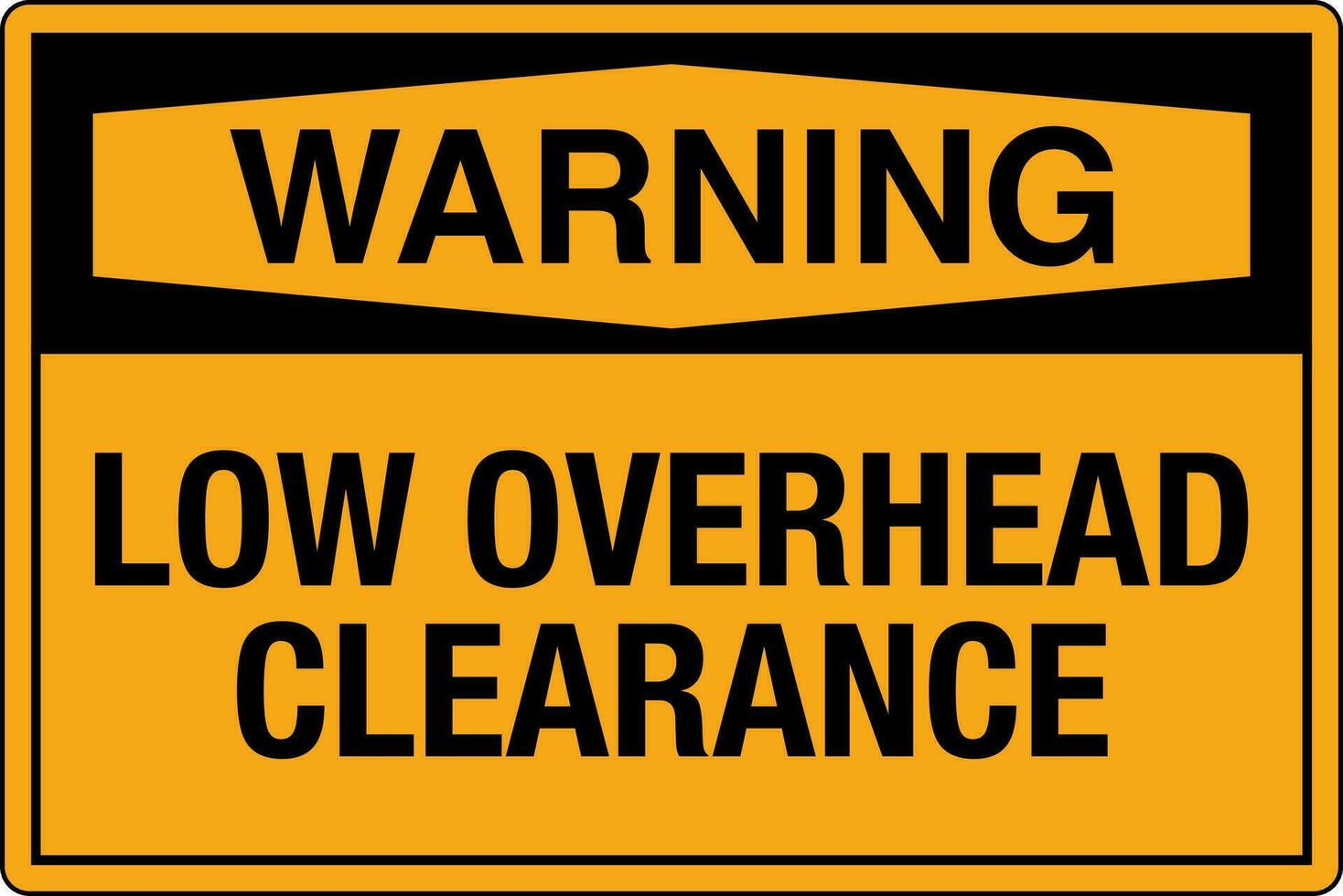 OSHA standards symbols registered workplace safety sign danger caution warning Low Overhead Clearance 3 vector