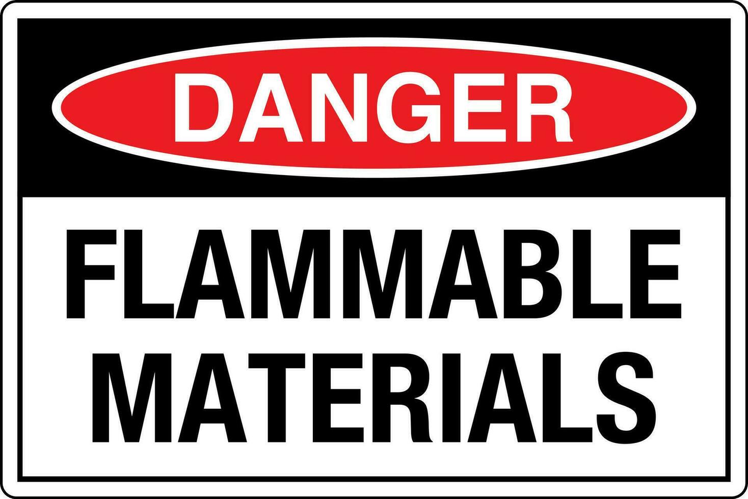 OSHA standards symbols registered workplace safety sign danger caution warning FLAMMABLE MATERIALS vector