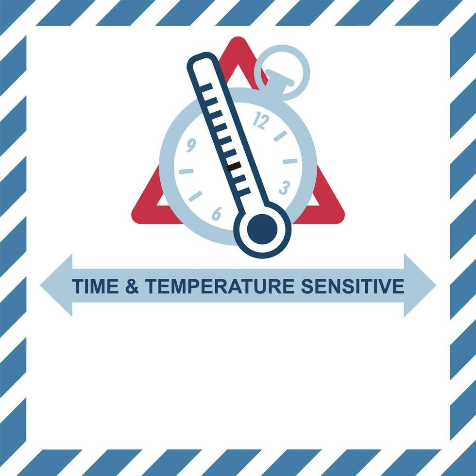 International Shipping Pictorial Labels Time Temperature Sensitive vector