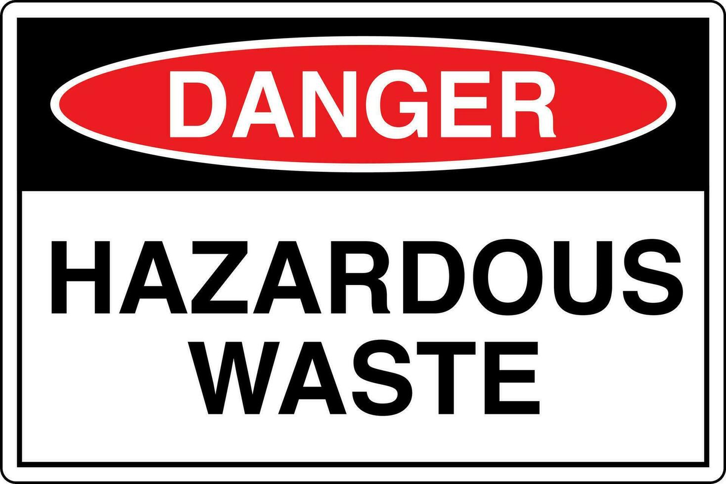 OSHA standards symbols registered workplace safety sign danger caution warning HAZARDOUS WASTE vector