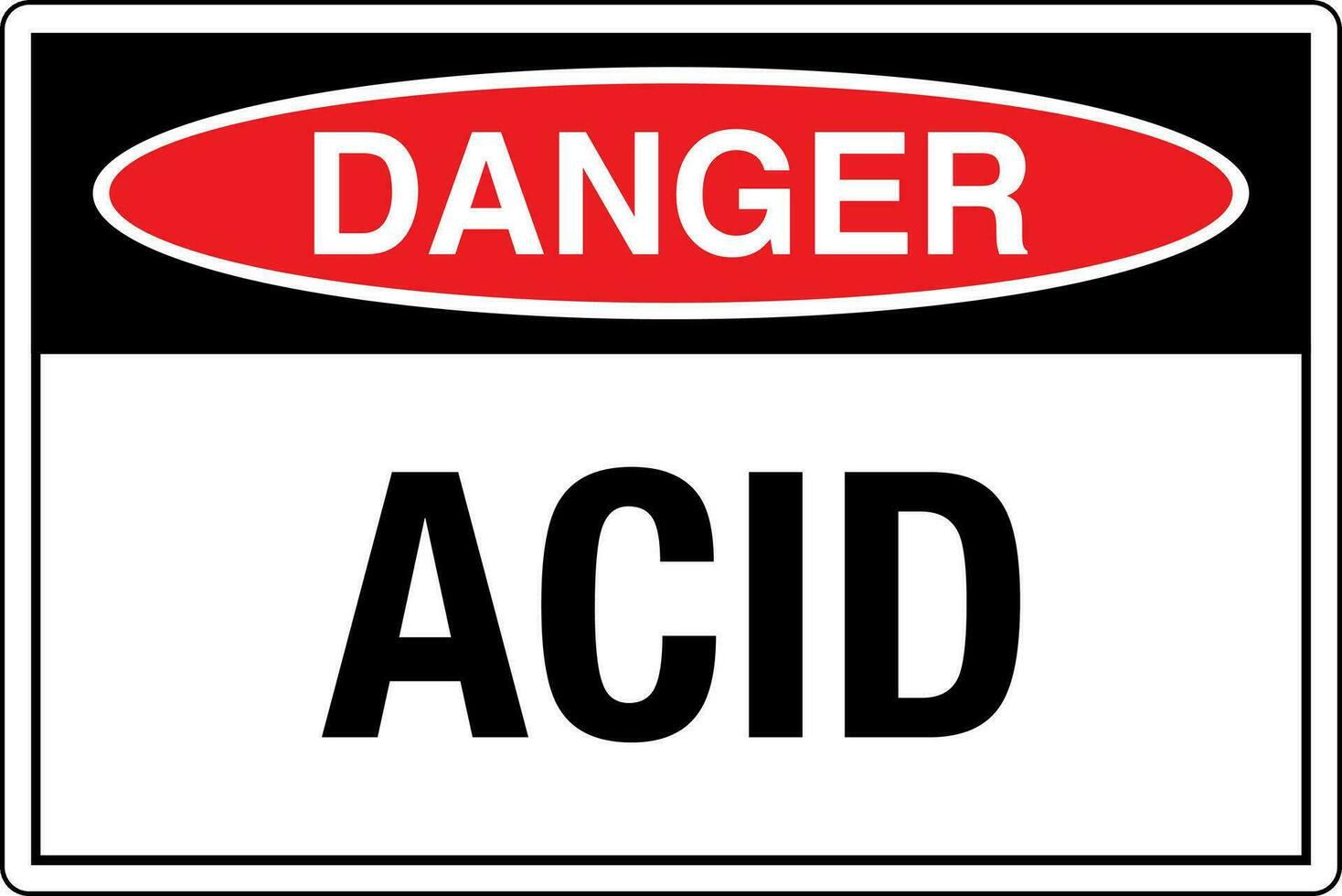 OSHA standards symbols registered workplace safety sign danger caution warning ACID vector