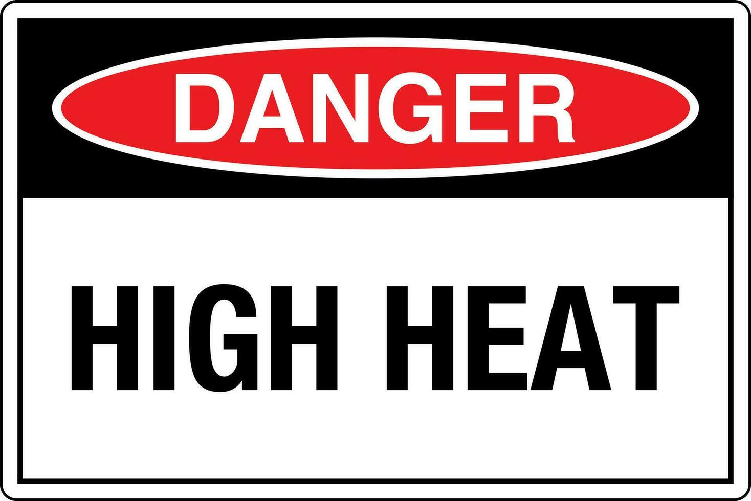 OSHA standards symbols registered workplace safety sign danger caution warning HIGH HEAT vector