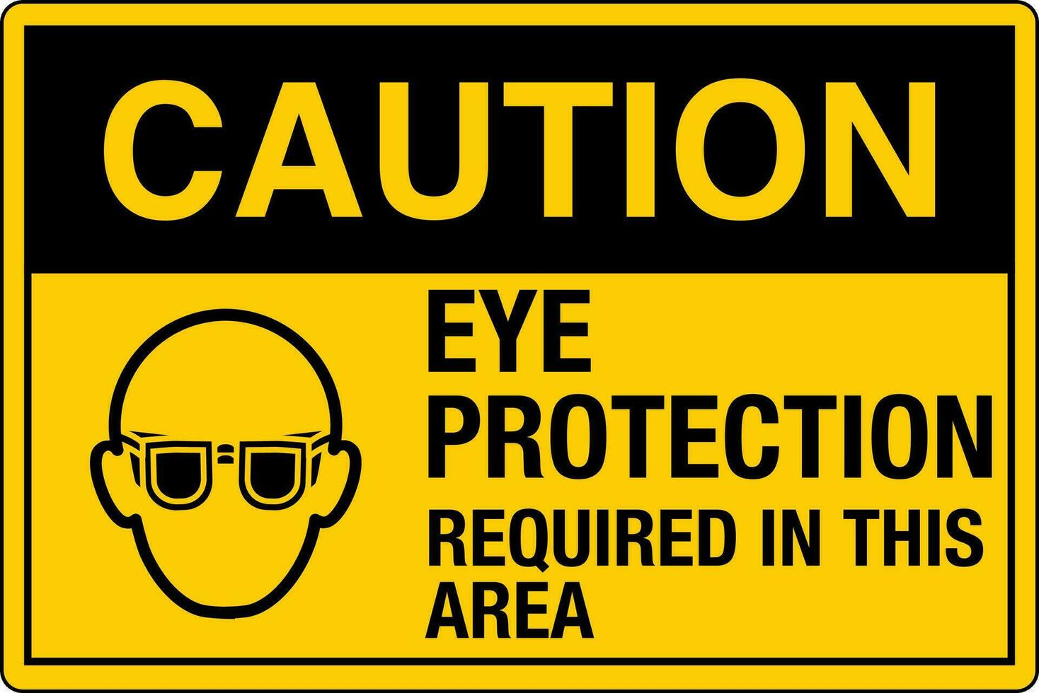 osha normas símbolos registrado lugar de trabajo la seguridad firmar peligro precaución advertencia ojo proteccion necesario en esta zona vector
