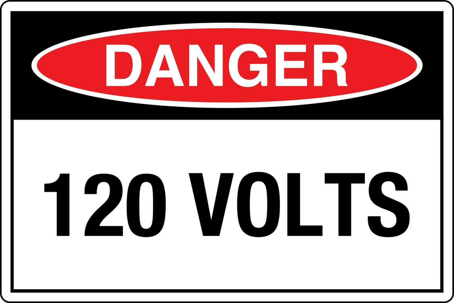 OSHA standards symbols registered workplace safety sign danger caution warning 120 Volts vector