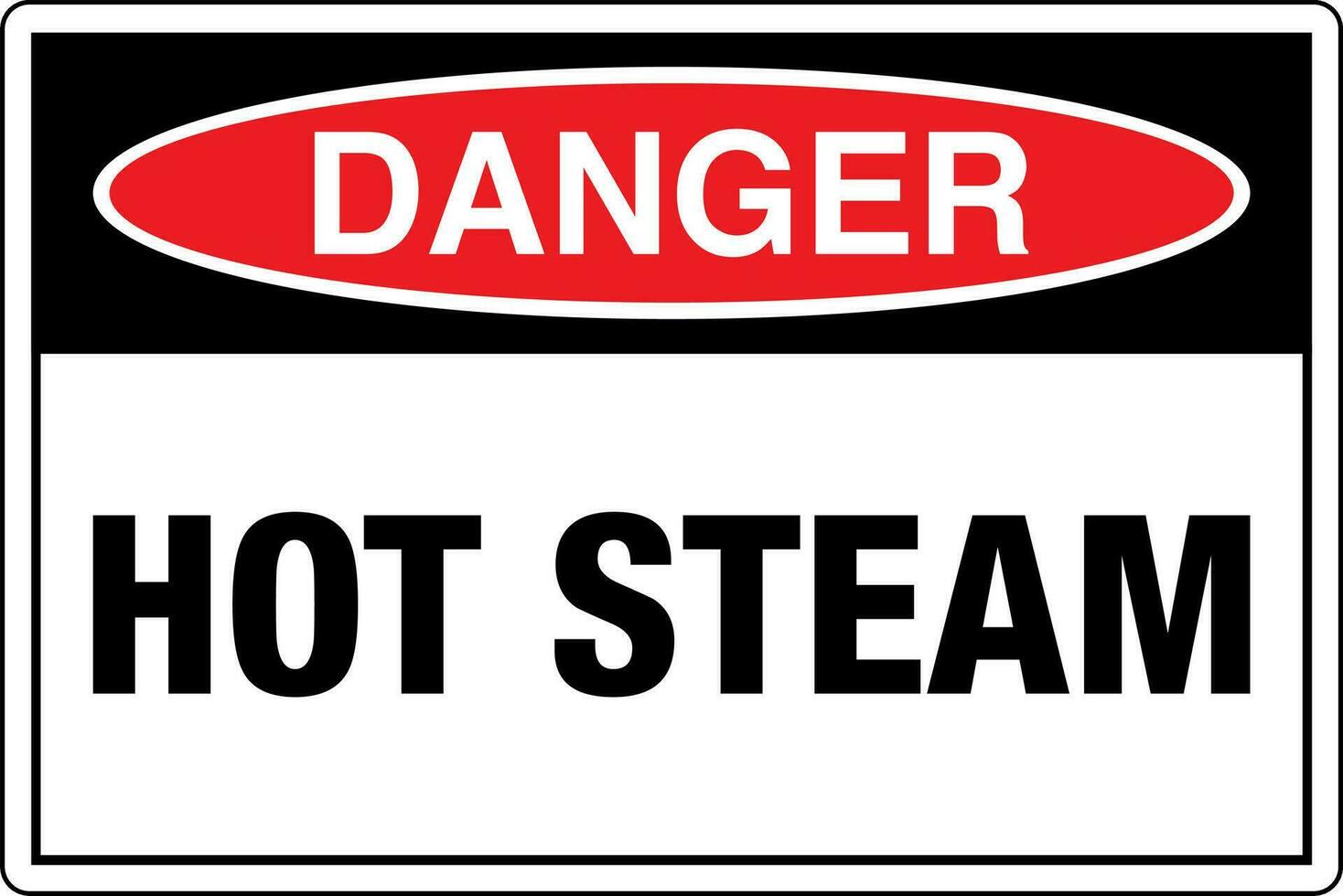 OSHA standards symbols registered workplace safety sign danger caution warning Hot steam Landscape vector