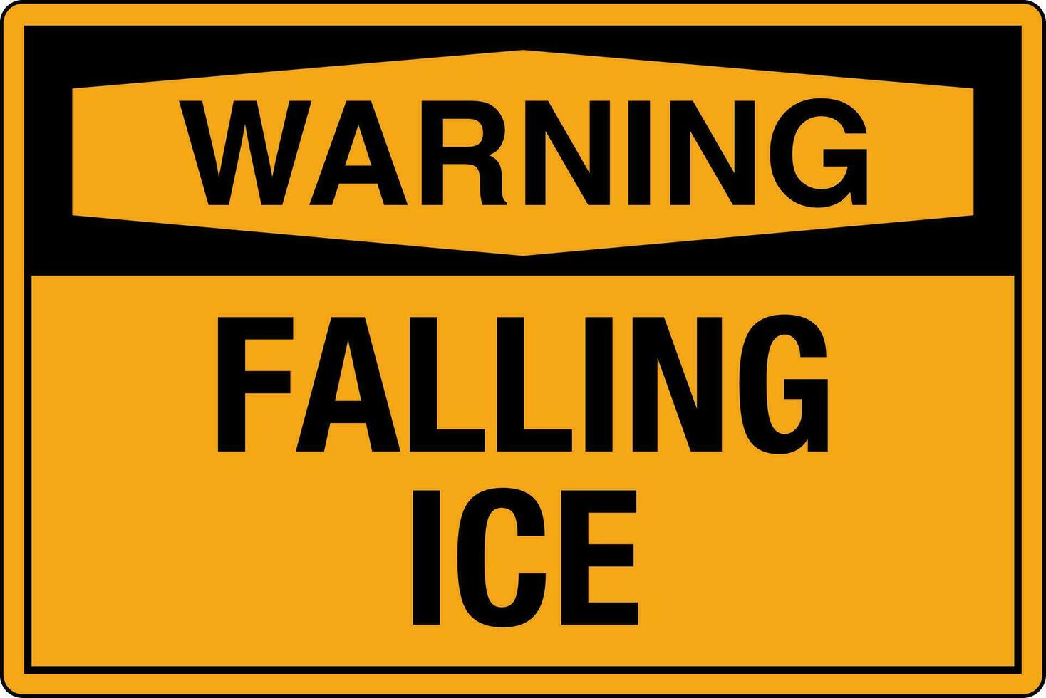 OSHA standards symbols registered workplace safety sign danger caution warning Falling Ice vector