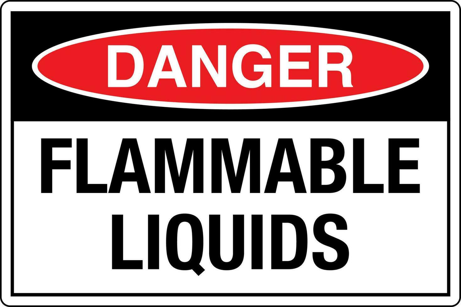 OSHA standards symbols registered workplace safety sign danger caution warning FLAMMABLE LIQUIDS vector
