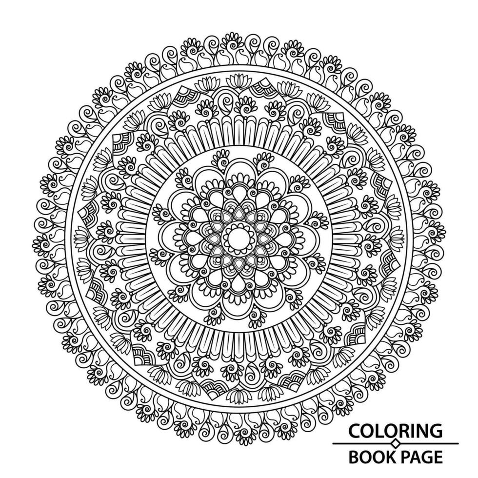 Mandalas for Relaxation and Meditation Coloring Book Page vector
