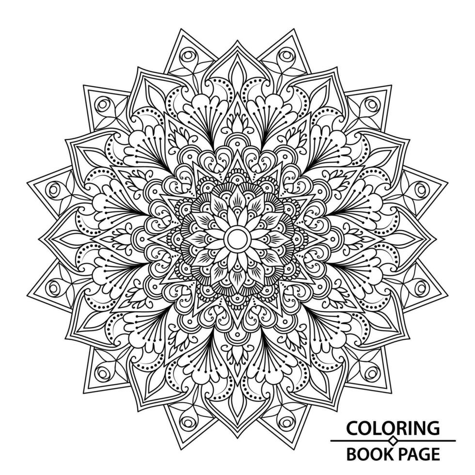 Ornament Mandala Vector Art of Coloring Book Page for Adults and Kids