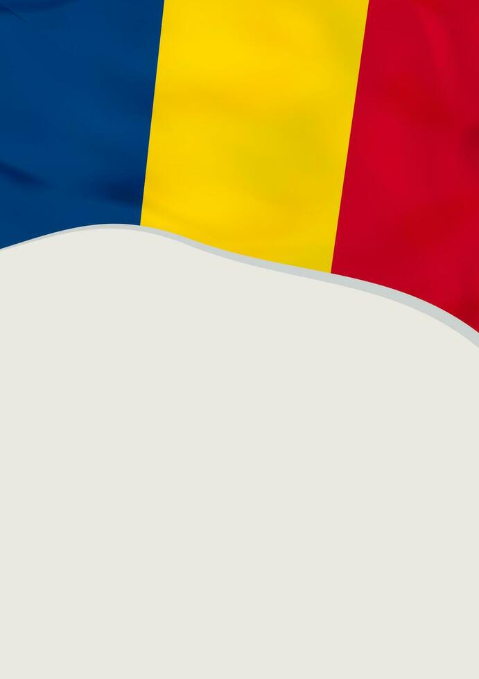 folleto diseño con bandera de Chad. vector modelo.