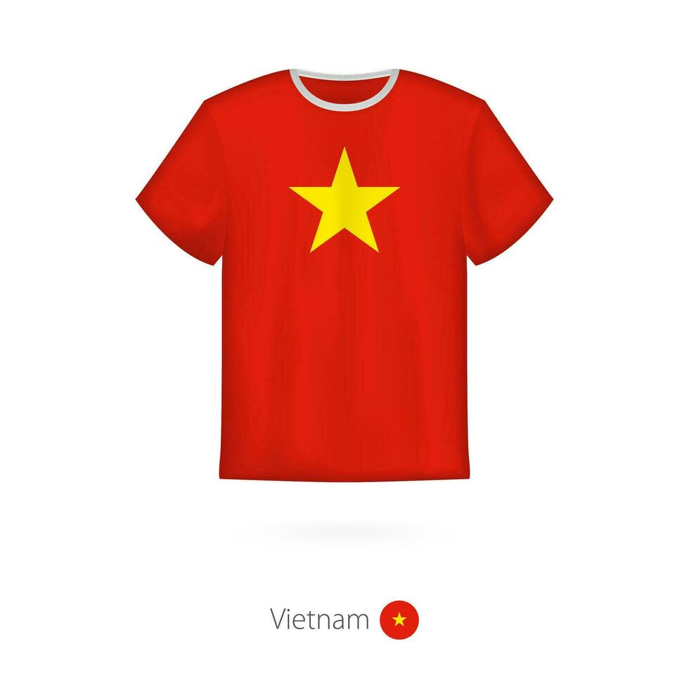 T-shirt design with flag of Vietnam. vector