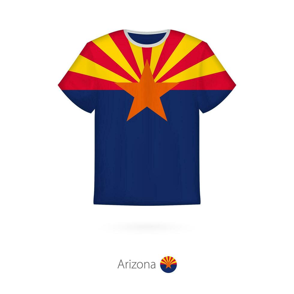 camiseta diseño con bandera de Arizona nos estado. vector