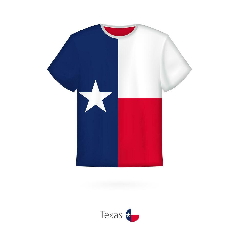T-shirt design with flag of Texas U.S. state. vector