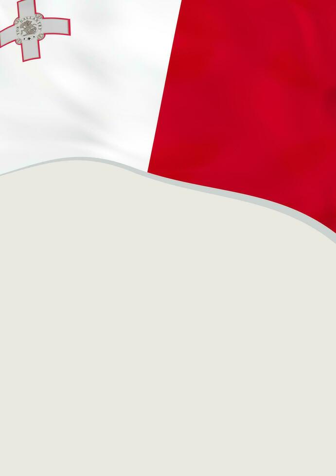 folleto diseño con bandera de Malta. vector modelo.
