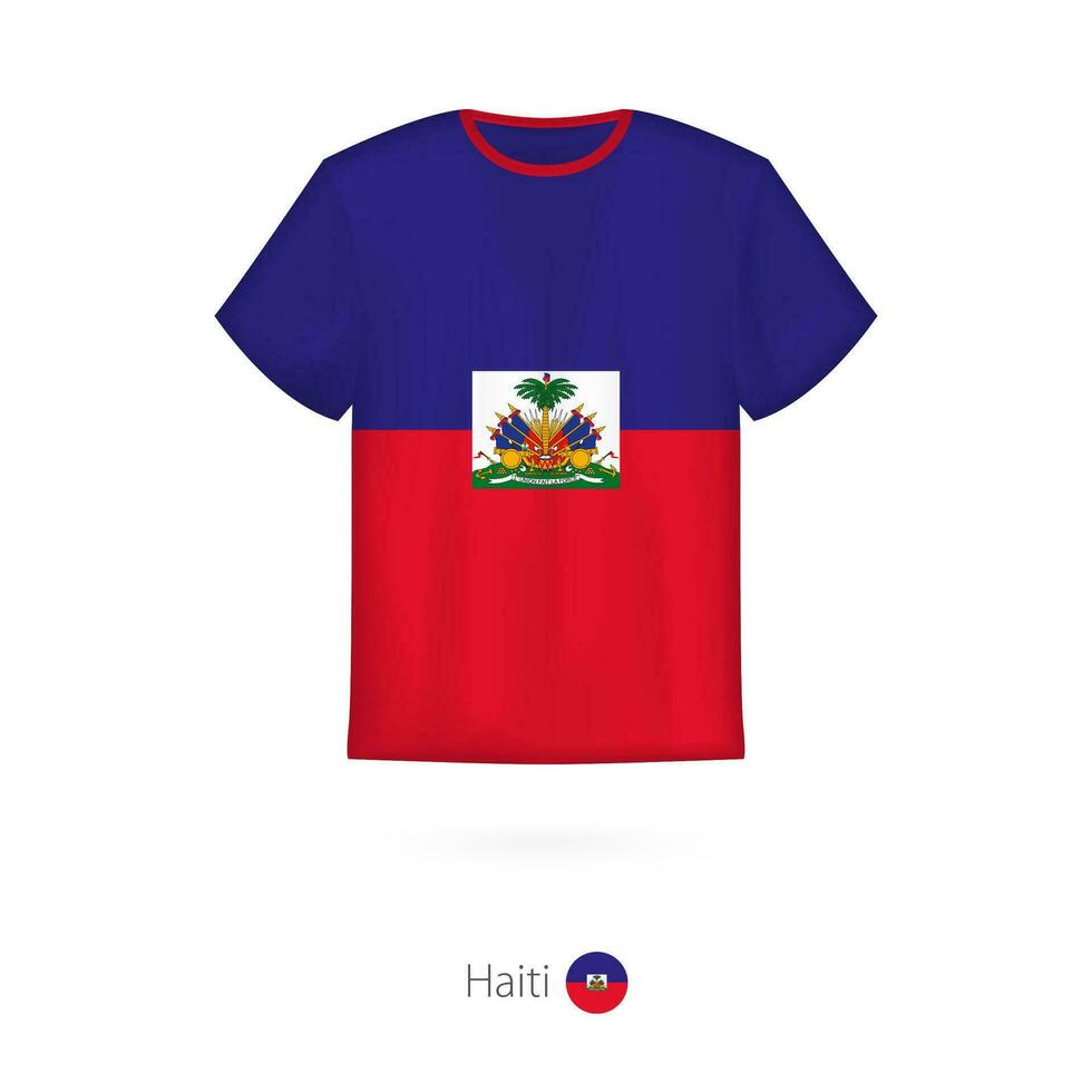 T-shirt design with flag of Haiti vector