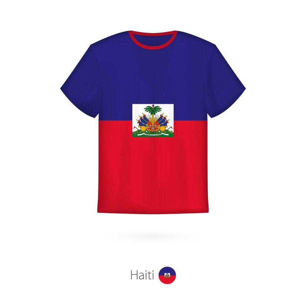 camiseta diseño con bandera de Haití vector