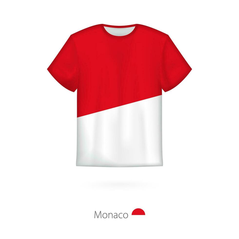 T-shirt design with flag of Monaco. vector