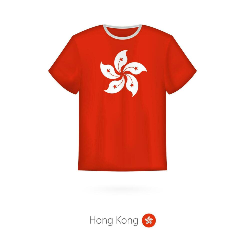 T-shirt design with flag of Hong Kong vector