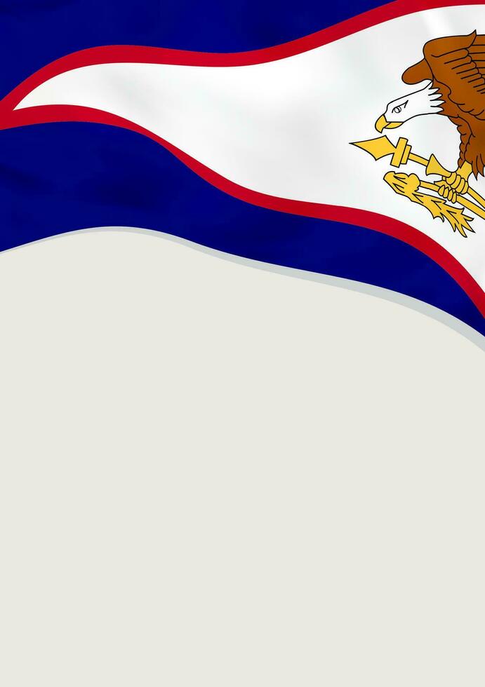 Leaflet design with flag of American Samoa. Vector template.