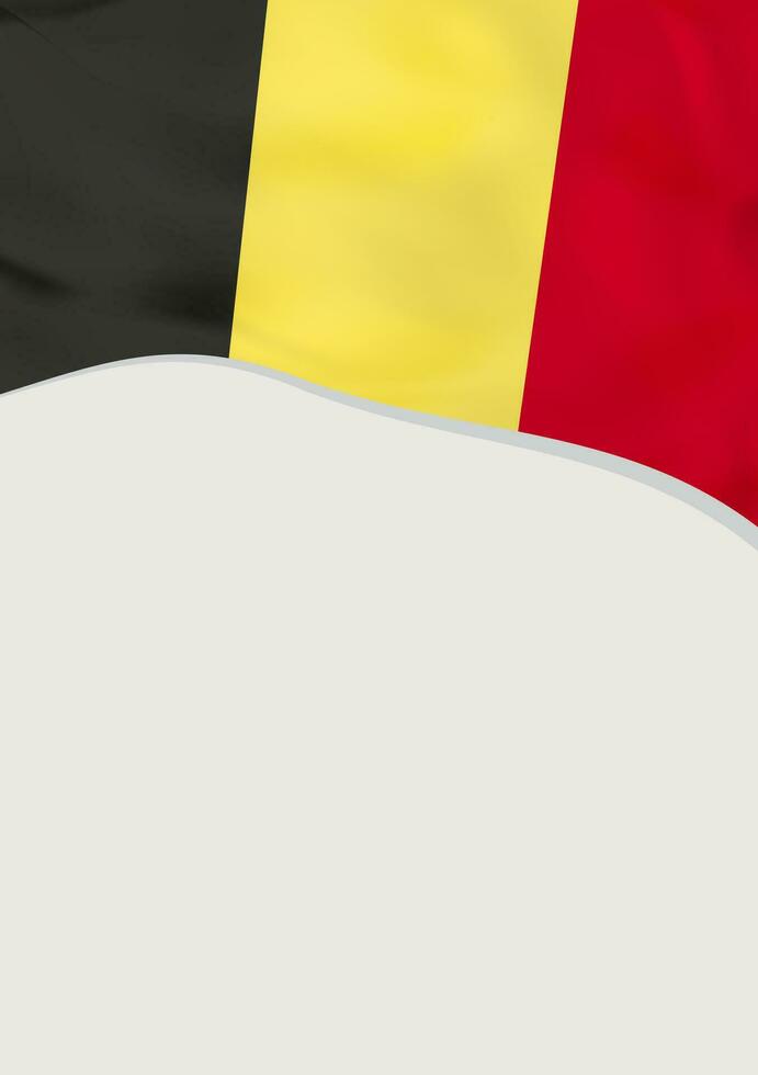 Leaflet design with flag of Belgium. Vector template.